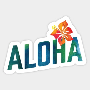 Aloha - Visit Hawaii Tropical Hibiscus Floral Tiedye Sticker